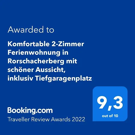 Komfortable 2-Zimmer Ferienwohnung in Rorschacherberg mit schöner Aussicht, inklusiv Tiefgaragenplatz Apartment Rorschacherberg
